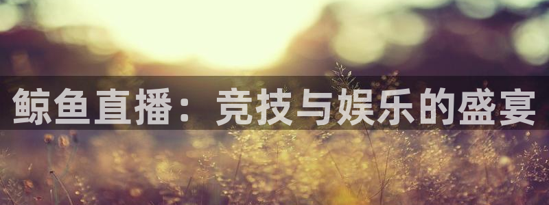 鲸鱼直播：竞技与娱乐的盛宴